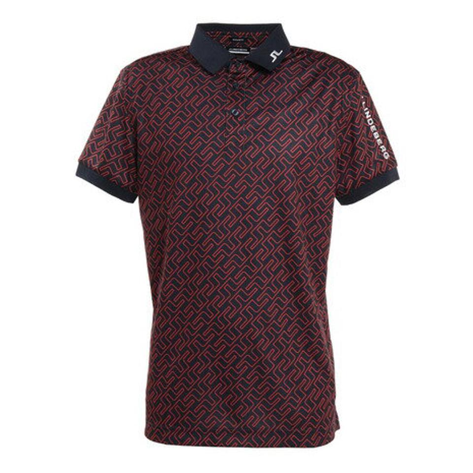 J.LINDEBERG ゴルフウェア 春夏 吸汗速乾 ストレッチ エコテックス Tour Tech 総柄半袖ポロシャツ 071-26344-065 （メンズ）