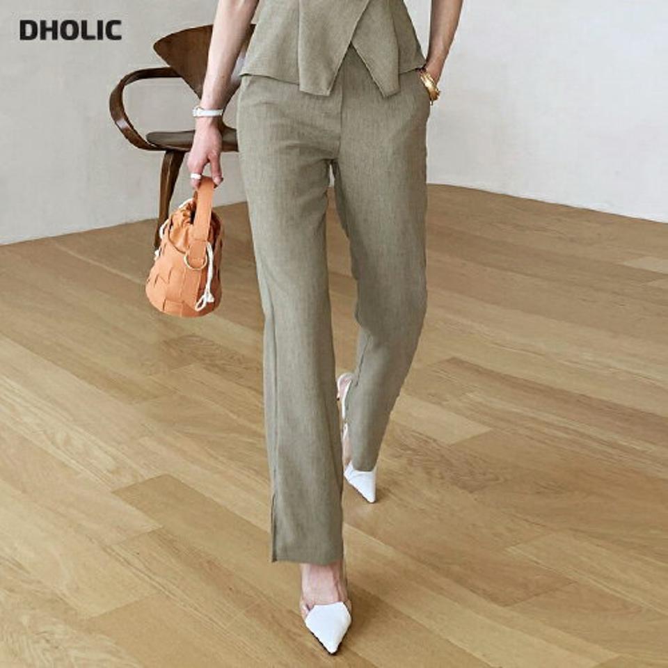 スリットフレアスラックス・全3色・t72283 レディース 【pt】スラックス パンツ ロング丈 単色 無地 シンプル ベーシック スリット フレア ハイウエスト 春 夏 大人っぽ フェミニン きれいめ 上品 韓国ファッション ハイホリHIHOLLI