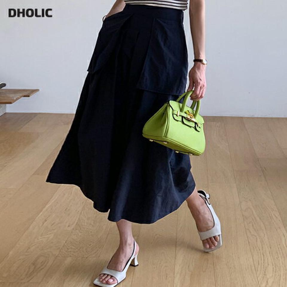 フレアビッグポケットパンツ・全2色・b72259 レディース 【pt】パンツ 7分丈 七分丈 ロング丈 単色 無地 シンプル ベーシック ワイド フレア 体型カバー 楽ちん ラフ ビッグ 春 夏 カジュアル 大人っぽ 韓国ファッション ハイホリHIHOLLI