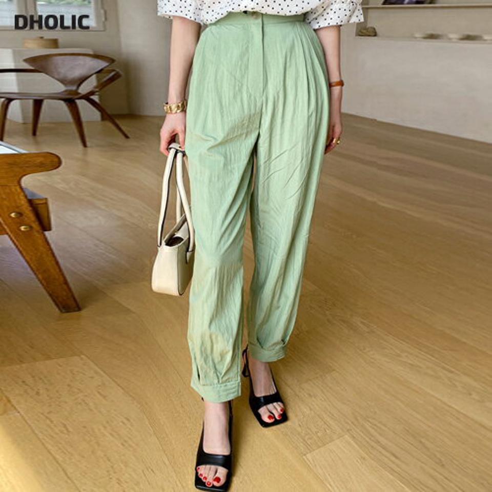 タックテーパードワイドパンツ・全3色・b72260 レディース 【pt】パンツ ロング丈 ワイド 単色 無地 シンプル パステル ベーシック タック テーパード ワイド 春 夏 カジュアル カラーパンツ ハイウエスト 黄緑 韓国ファッション ハイホリHIHOLLI