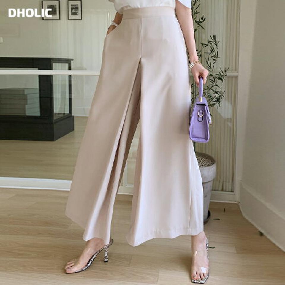 タックフレアパンツ・全3色・b00532 レディース 【pt】パンツ ロング丈 単色 無地 シンプル ベーシック タック フレア 体型カバー ゆったり 春 夏 大人っぽ きれいめ 上品 フェミニン かわいい 可愛い 脚長 韓国ファッション ハイホリHIHOLLI