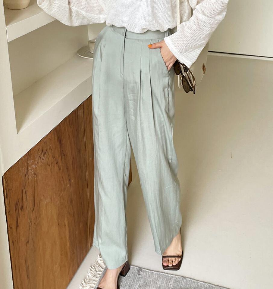 ツータックワイドスラックス・全5色・b67365 レディース 【pt】スラックス パンツ ズボン ロングパンツ ワイド タック 単色 無地 シンプル 大人 オフィスカジュアル カラーパンツ 春 夏 韓国ファッション