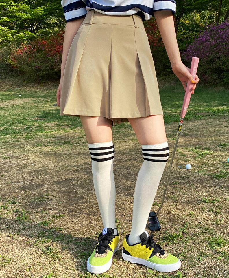 Dリングショートパンツ・全3色・b02260 レディース 【pt】ショートパンツ 短パン パンツ　ズボン 単色 無地 シンプル カジュアル 薄手　ハイウエスト ベルトループ パステル カラーパンツ テニス 春 夏 韓国ファッション GOLFWEAR ゴルフウェア