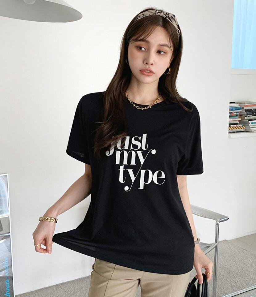 英字レタリングTシャツ・全4色・b71993 レディース 【tops】トップス 半袖 Tシャツ レタリング ロゴ ロゴT ゆったり ラフ 配色 楽ちん カジュアル 春 夏 かわいい 可愛い フェミニン パステル 韓国ファッション ハイホリHIHOLLI