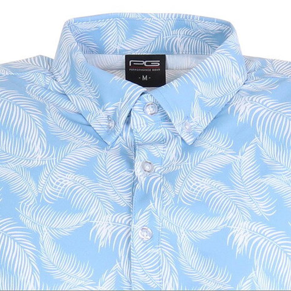 パフォーマンスギア（PG） ゴルフ ポロシャツ リーフ柄ポロシャツ 403PG21HD0002-SAX （メンズ）