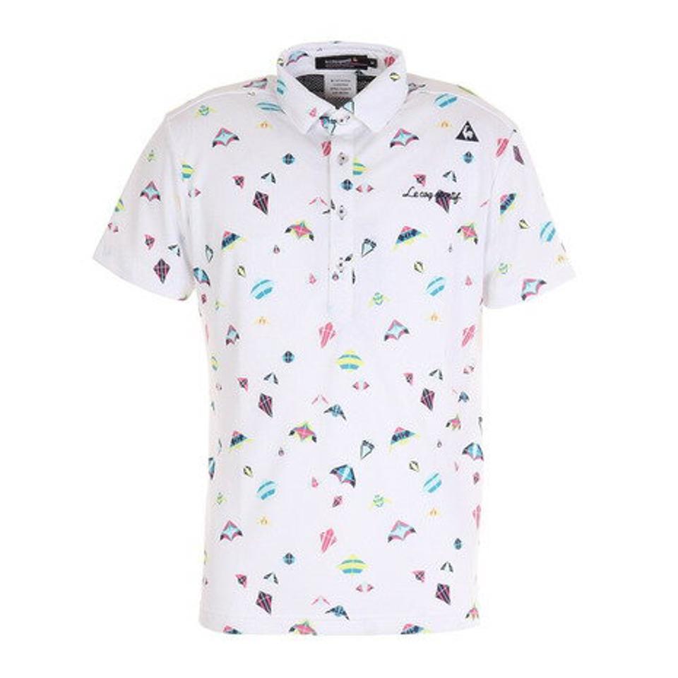 ルコック スポルティフ（Lecoq Sportif） ゴルフウェア マルチカイト柄半袖シャツ QGMRJA23-WH00 （メンズ）