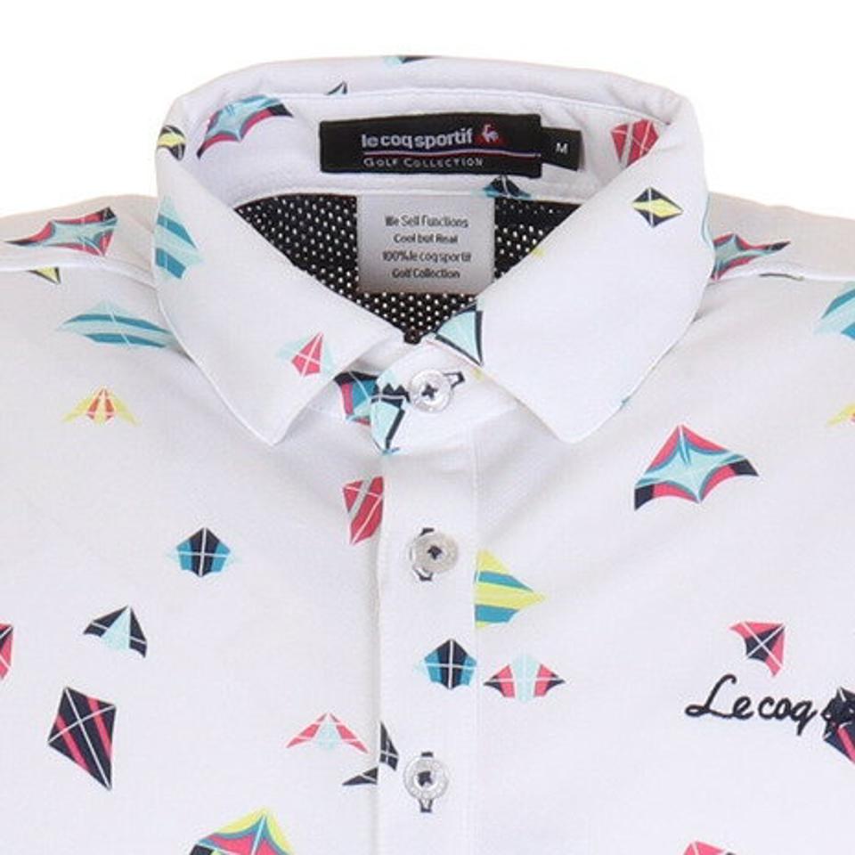 ルコック スポルティフ（Lecoq Sportif） ゴルフウェア マルチカイト柄半袖シャツ QGMRJA23-WH00 （メンズ）