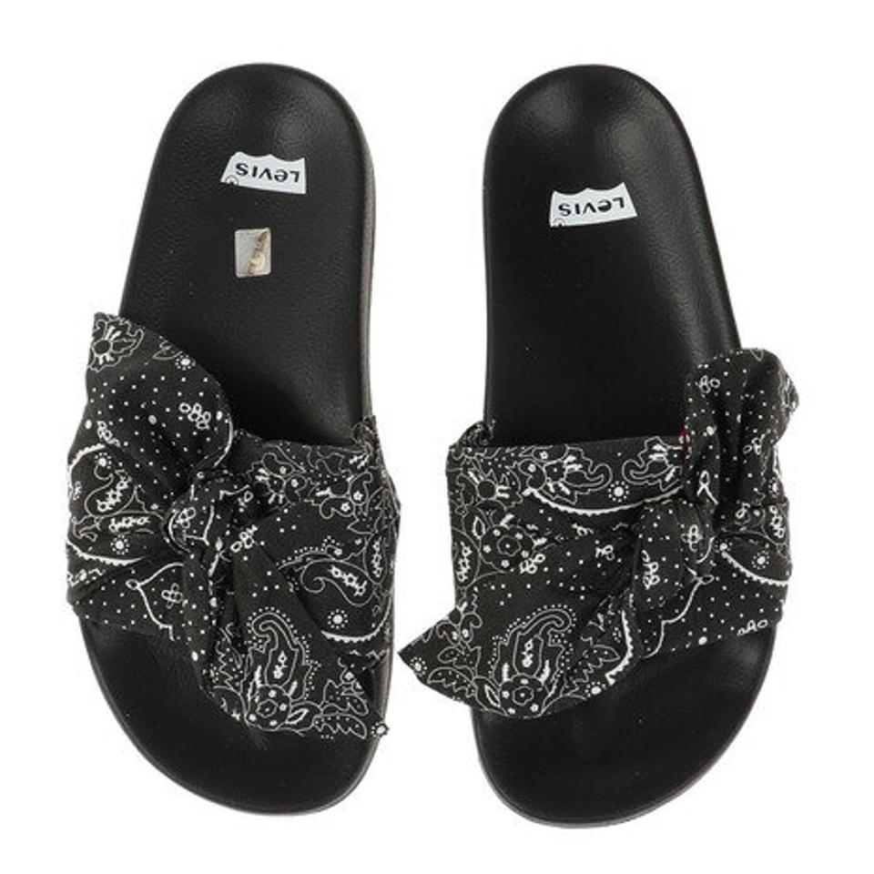 リーバイス（LEVIS）（レディース）サンダル レディース ぺたんこ JUNE S BANDANA 231546 BLACK ブラック 黒