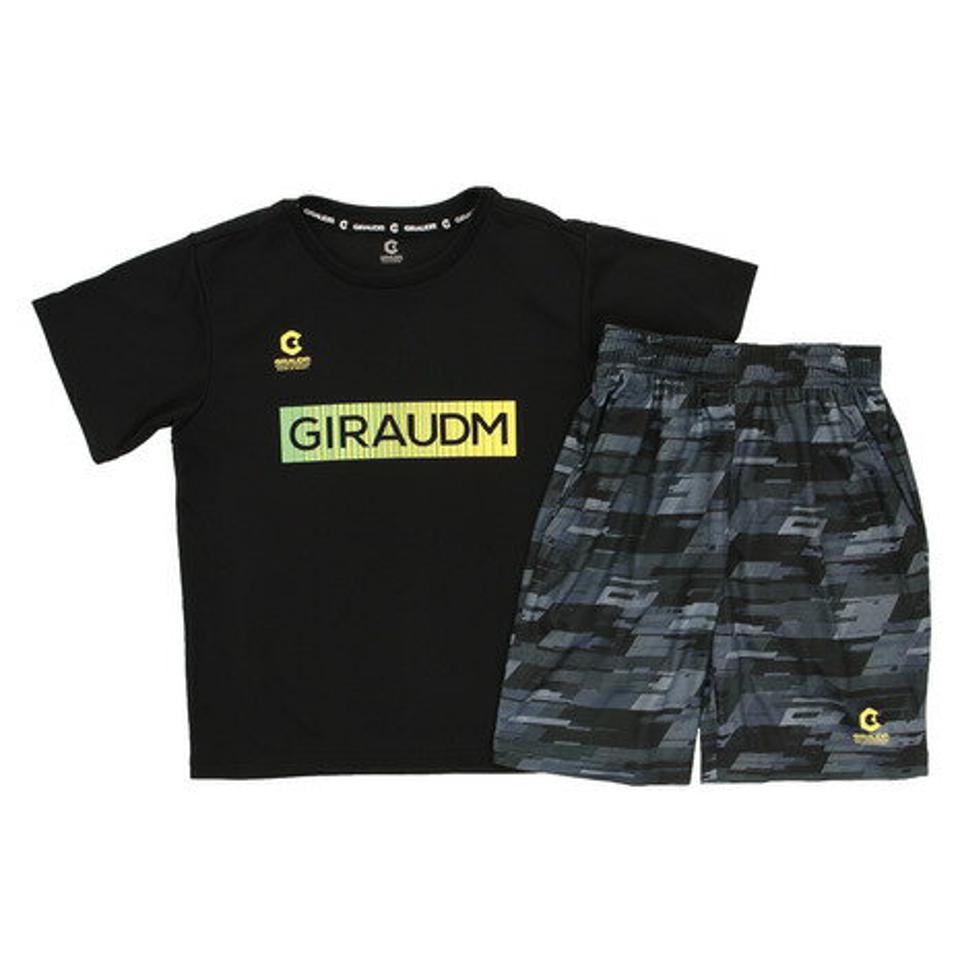 ジローム（GIRAUDM） ドライ 速乾 UVカット 上下セット スーツ 半袖Tシャツ＆ショートパンツ 865GM0CD2461 BLK オンライン価格 （キッズ）