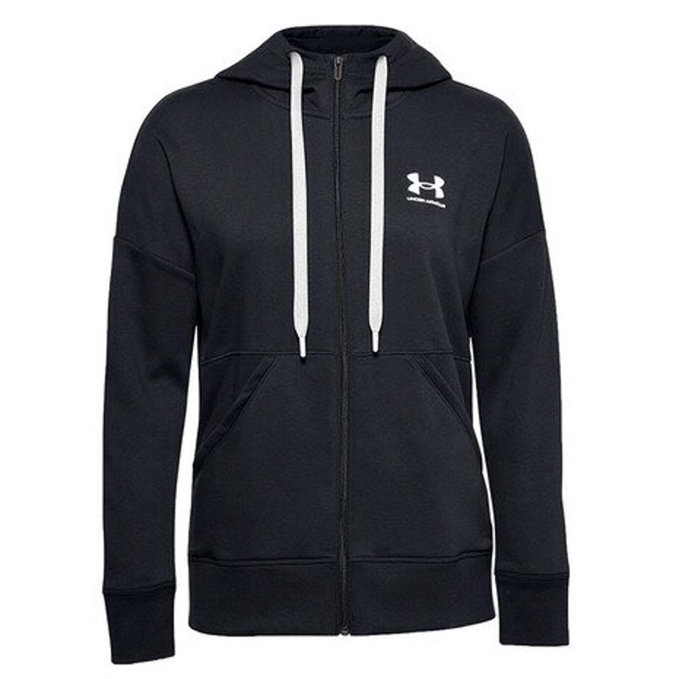 アンダーアーマー（UNDER ARMOUR）（レディース）ライバルフリース フルジップ 長袖パーカー 1356400 BLK/WHT/WHT AT オンライン価格