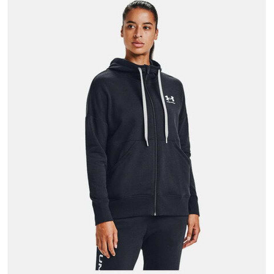 アンダーアーマー（UNDER ARMOUR）（レディース）ライバルフリース フルジップ 長袖パーカー 1356400 BLK/WHT/WHT AT オンライン価格