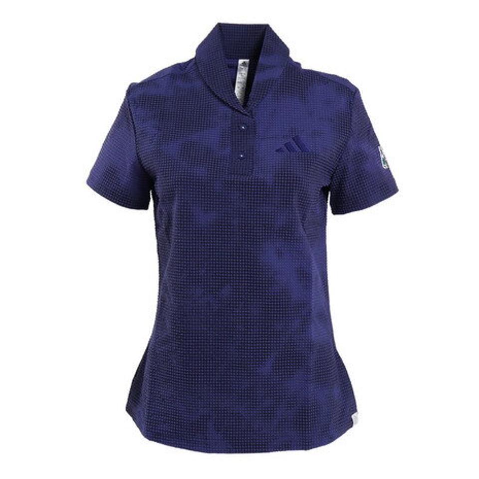 アディダス(adidas) ゴルフウェア ストレッチ PLAY GREEN スプレーダイ 半袖ショールカラーシャツ SE072-HC7917 (レディース)