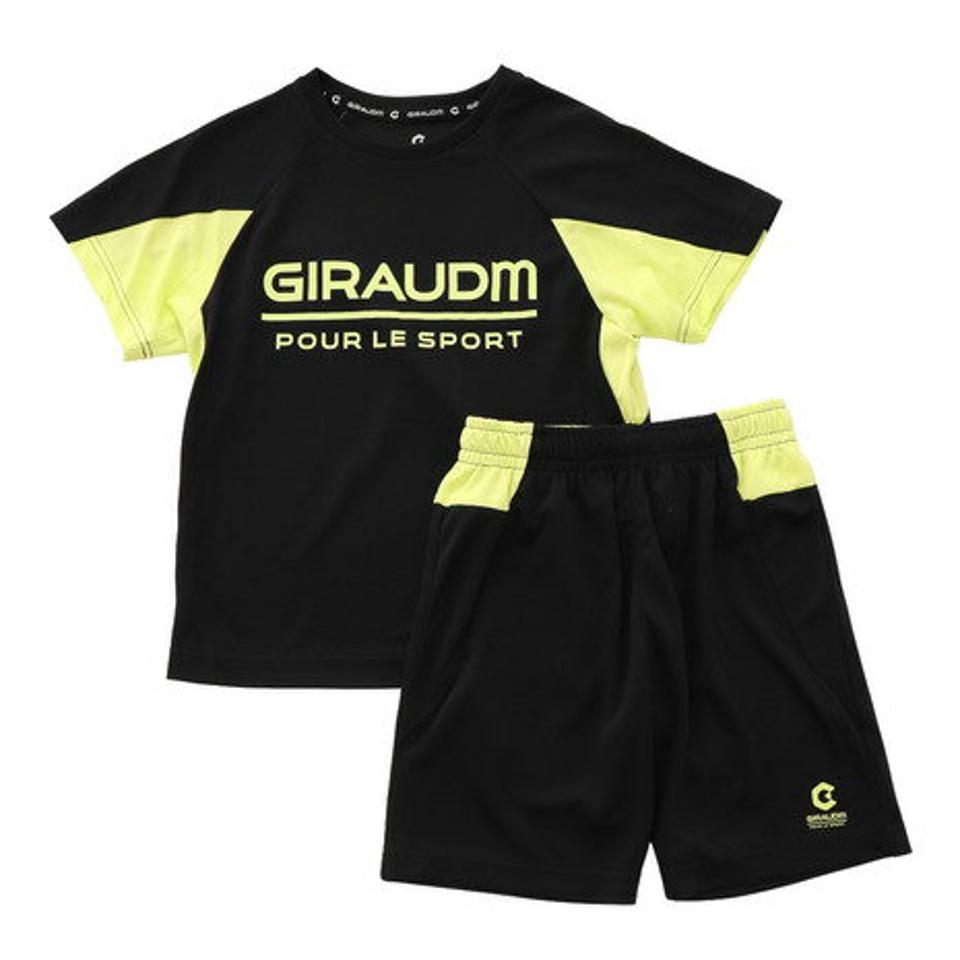 ジローム(GIRAUDM)(キッズ)ドライ 吸汗速乾 UVカット ジュニア Tスーツ 865GM1CD6723 BLK Tシャツ&ハーフパンツセット