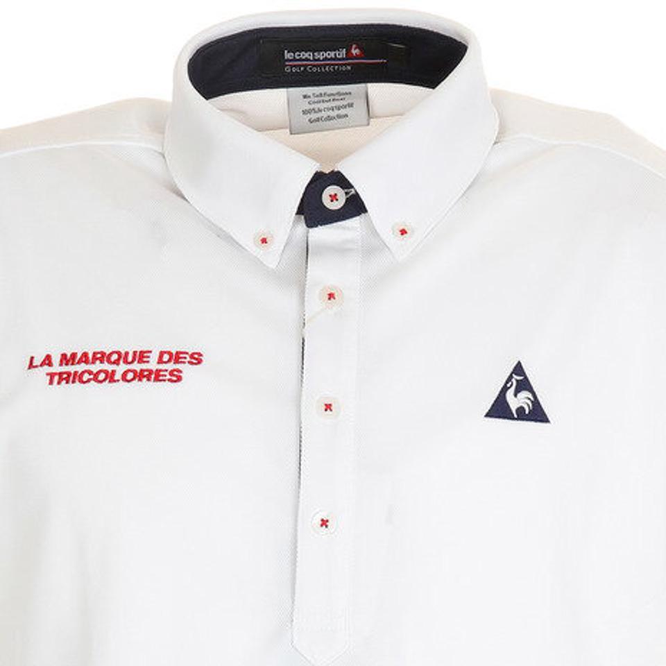 ルコック スポルティフ(Lecoq Sportif) ゴルフウェア ボタンダウン半袖シャツ QGMPJA55XB-WH00 (メンズ)