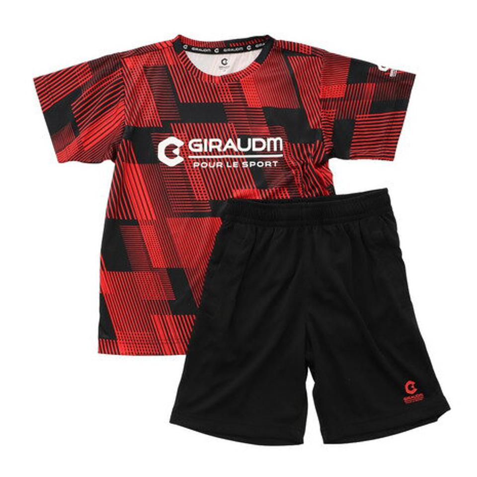 ジローム(GIRAUDM)(キッズ)ドライ 吸汗速乾 UVカット ジュニア Tスーツ 865GM1CD6722 RED Tシャツ&ハーフパンツセット