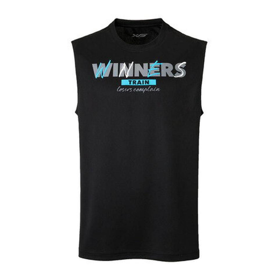 エックスティーエス(XTS) ドライプラス メッセージグラフィックノースリーブシャツ 751G2CD7150 BLK (メンズ、レディース)