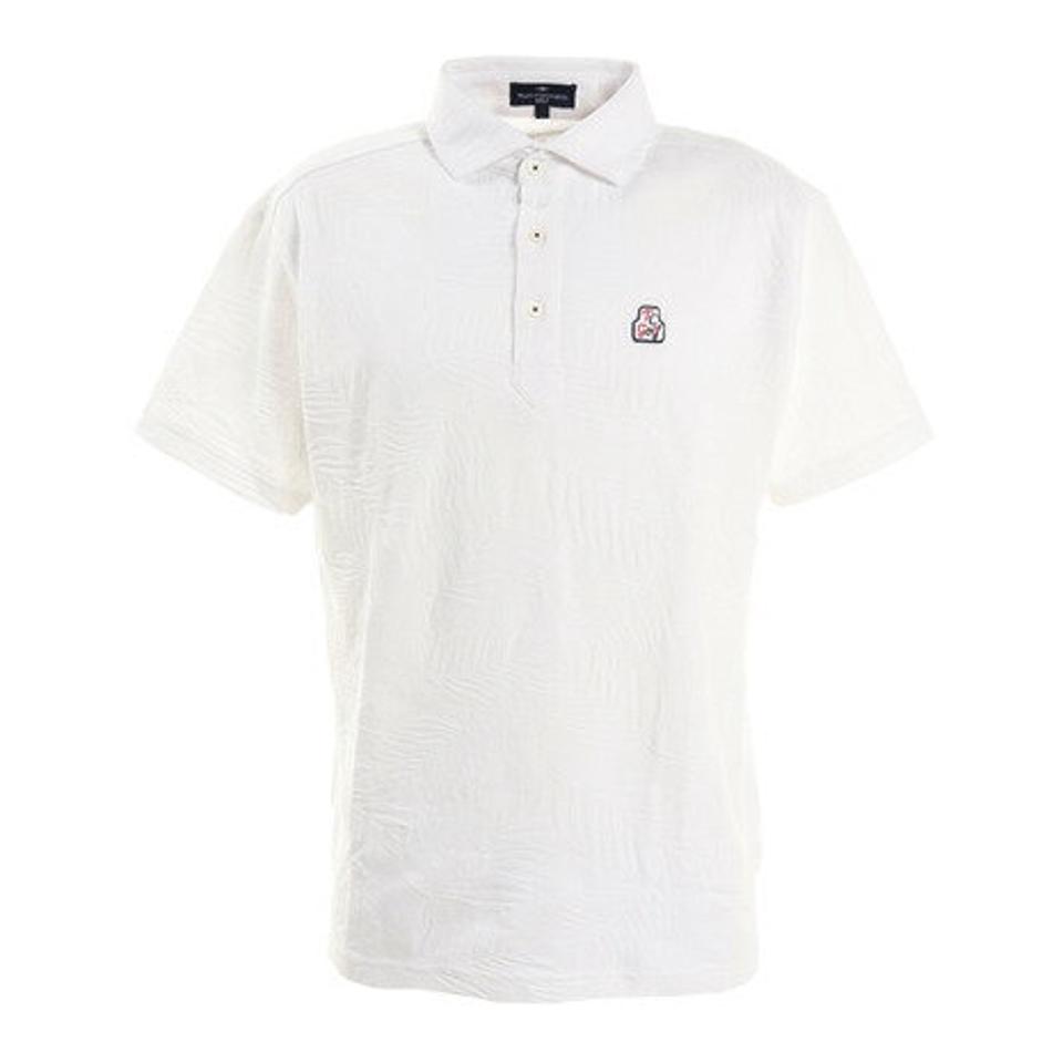 トランスコンチネンツ(TRANS CONTINENTS) ゴルフウェア メンズ リーフジャガワイドカラー 半袖ポロシャツ 19STRZ17-WH オンライン価格 (メンズ)