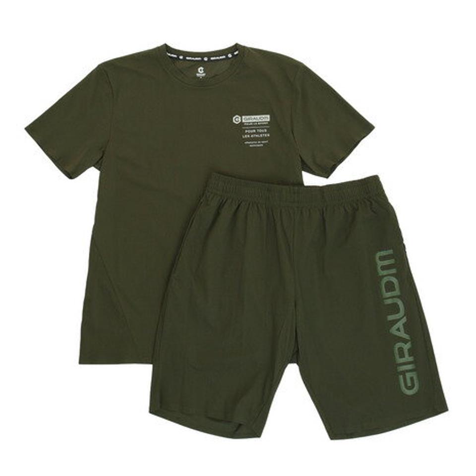 ジローム(GIRAUDM) ドライ 吸汗速乾 UVカット テッククロス Tスーツ 863GM1SD6720 KHK Tシャツ&ハーフパンツセット (メンズ)