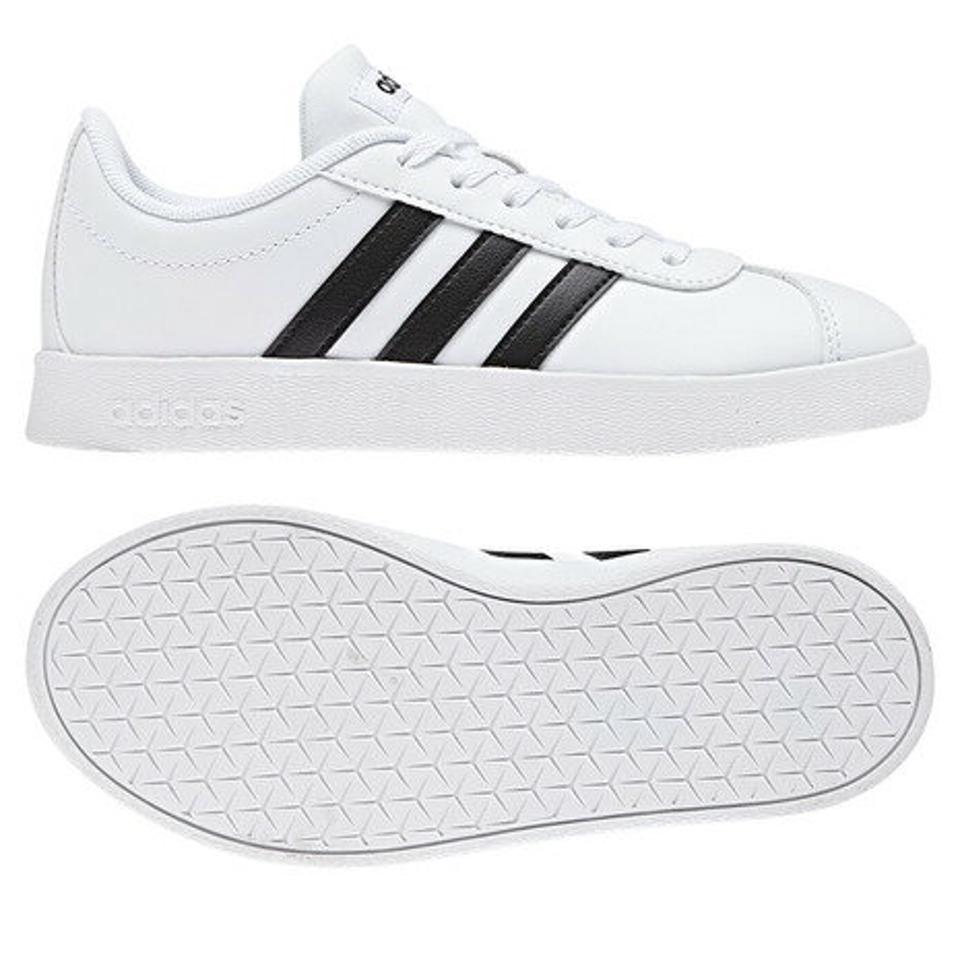 【20％OFFクーポン！3/26まで】アディダス（adidas）（キッズ）VLコート2.0 K VL COURT 2.0 K 白 ホワイト ブラック DB1831 ジュニアスニーカー スポーツシューズ 靴 シューズ キッズ