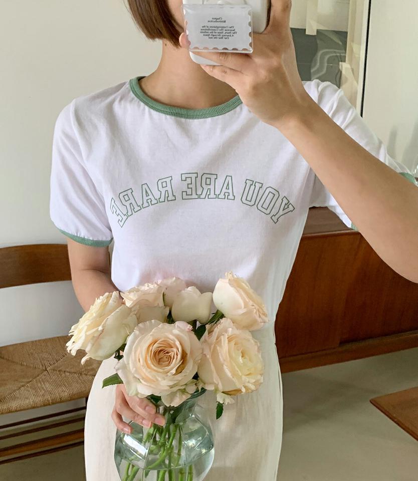 配色レタリングTシャツ・全4色・t00865 レディース 【tops】トップス Tシャツ 半袖 ロゴ レタリング ロゴT カジュアル ラフ ラウンドネック リンガーtシャツ y2k 春 夏 韓国ファッション