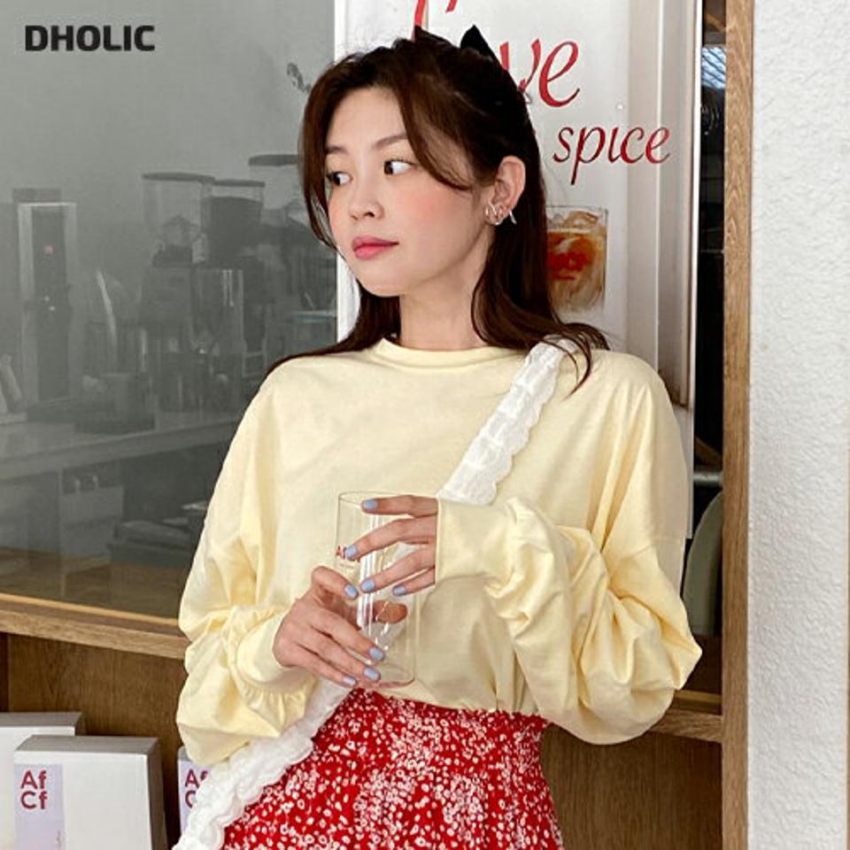 ルーズ長袖Tシャツ・全4色・t00631 レディース 【tops】トップス Tシャツ 長袖 ロンT ルーズ 単色 無地 シンプル ベーシック カジュアル ラフ ラウンドネック ドロップショルダー ゆったり パステル ピンク 春 秋 韓国ファッション