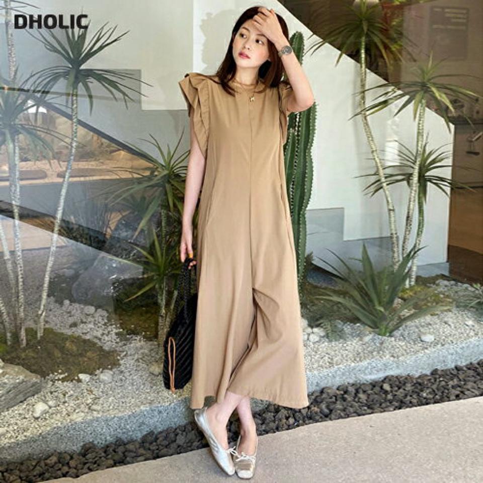 ショルダーフリルオールインワン・全2色・t67095 レディース 【pt】オールインワン パンツ ズボン ロングパンツ フリル 袖コン ガーリー 大人 かわいい 可愛い 単色 無地 ラフ ノースリーブ スリーブレス ワンマイルウェア 春 夏 ベージュ 韓国ファッション