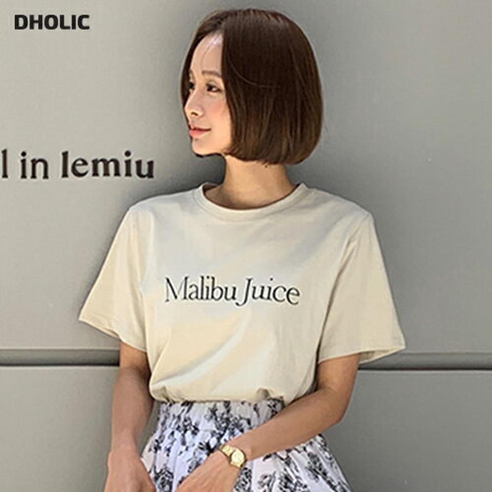 Malibu Juiceレタリング半袖Tシャツ・全4色・t67081 レディース 【tops】トップス Tシャツ 半袖 ハーフスリーブ ロゴ ロゴT カジュアル ラフ シンプル ラウンドネック 春 夏 韓国ファッション