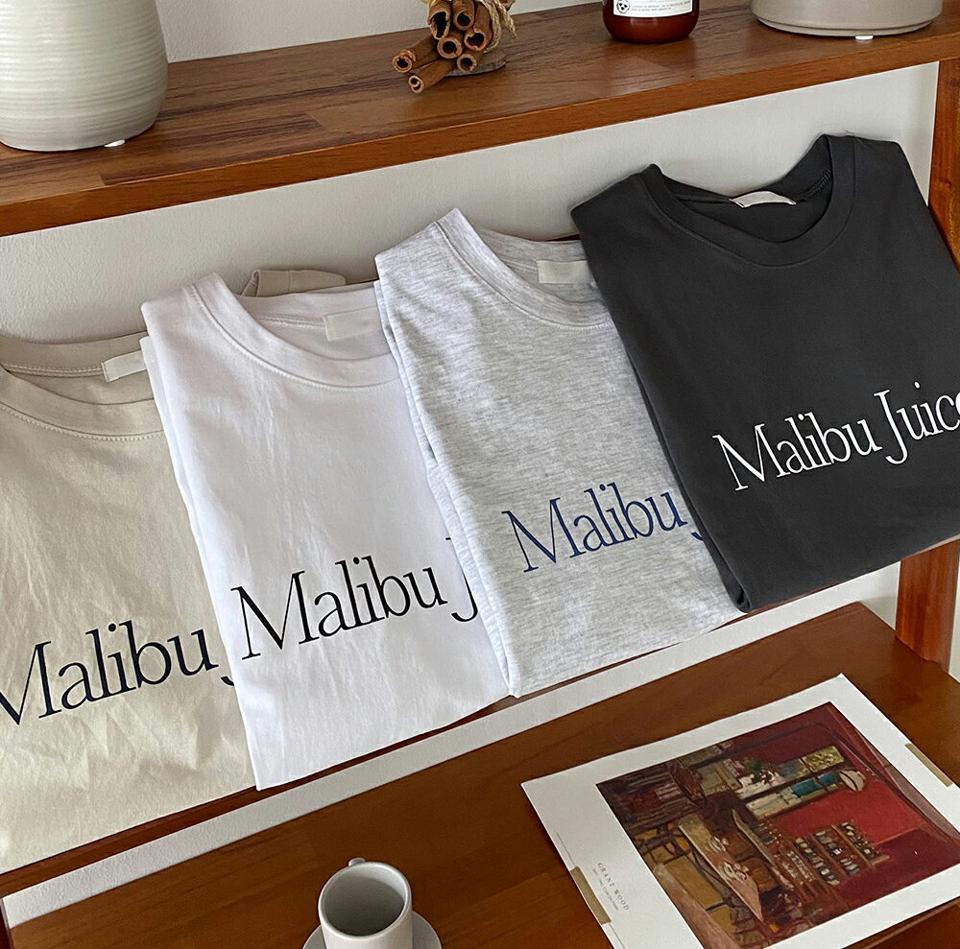 Malibu Juiceレタリング半袖Tシャツ・全4色・t67081 レディース 【tops】トップス Tシャツ 半袖 ハーフスリーブ ロゴ ロゴT カジュアル ラフ シンプル ラウンドネック 春 夏 韓国ファッション