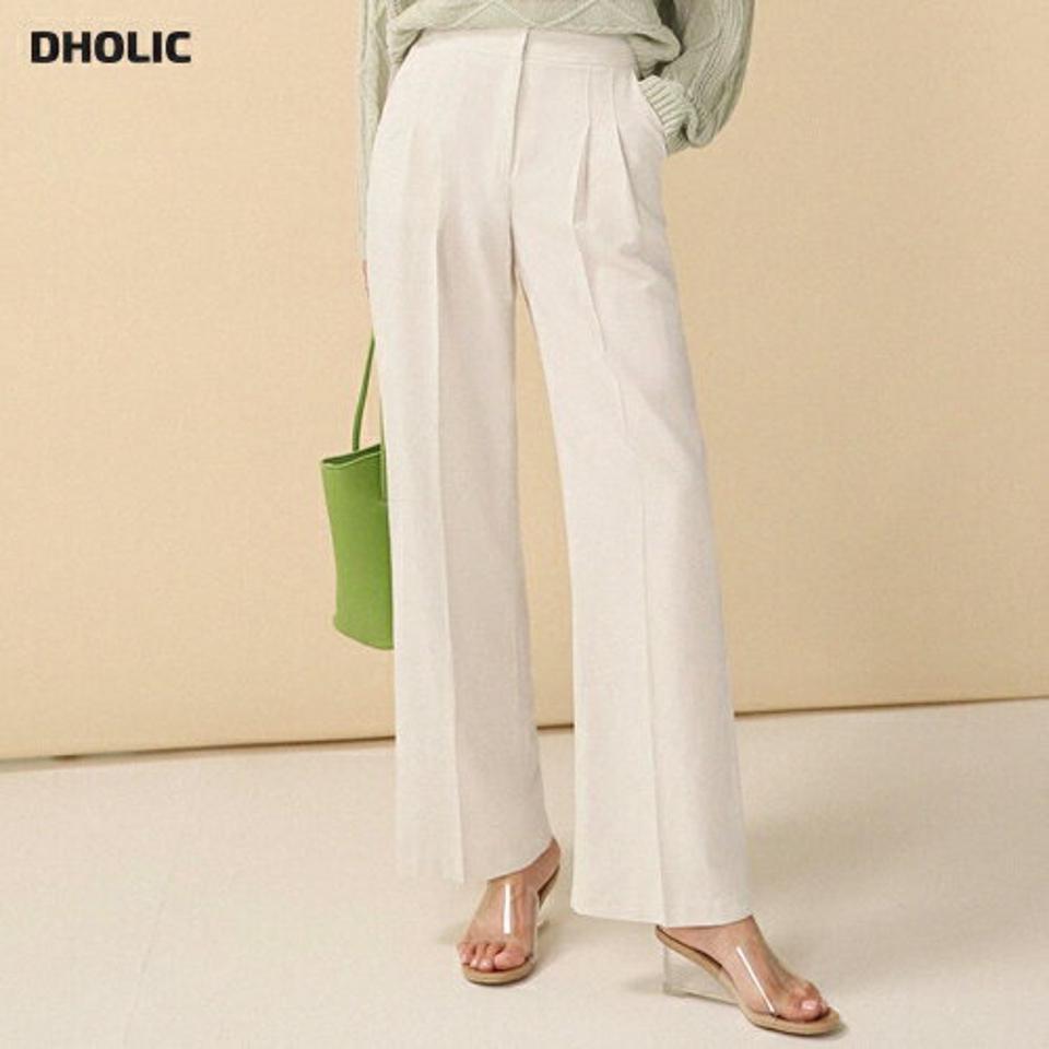 リネン混タックワイドスラックス・全3色・t00298 レディース 【pt】パンツ ロング丈 ワイド 単色 無地 シンプル ベーシック カラーパンツ リネン混 スラックス 体型カバー ゆったり 楽ちん 春 夏 カジュアル 韓国ファッション ハイホリHIHOLLI