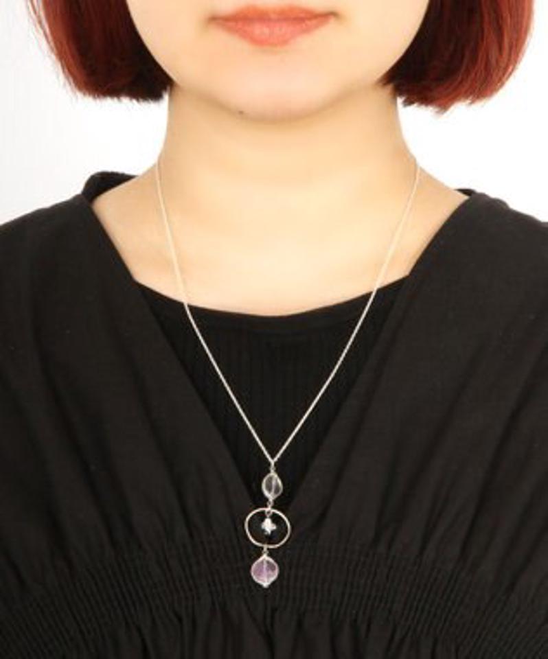アメジスト×フローライトネックレス(スターリングシルバー)