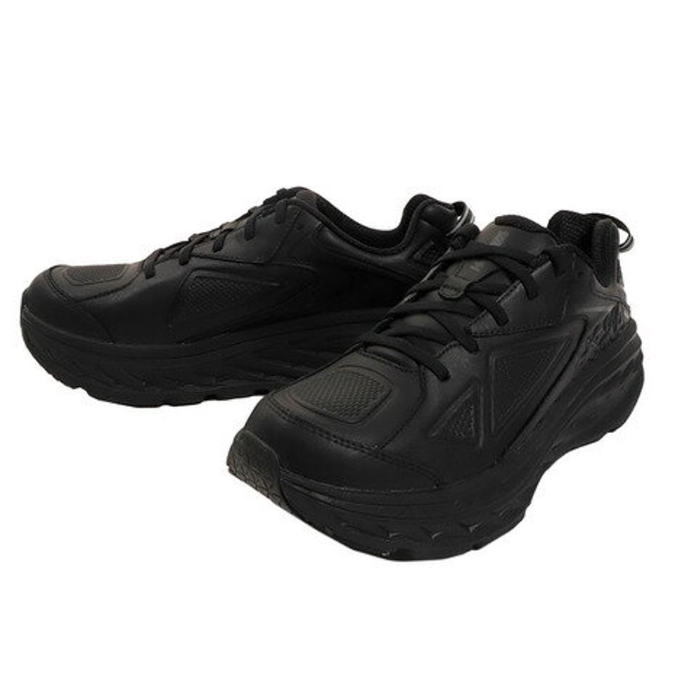 ホカ（HOKA） レザー スニーカー ボンダイ (BONDI) レザー ワイド 1019752-BLK WIDE （メンズ）
