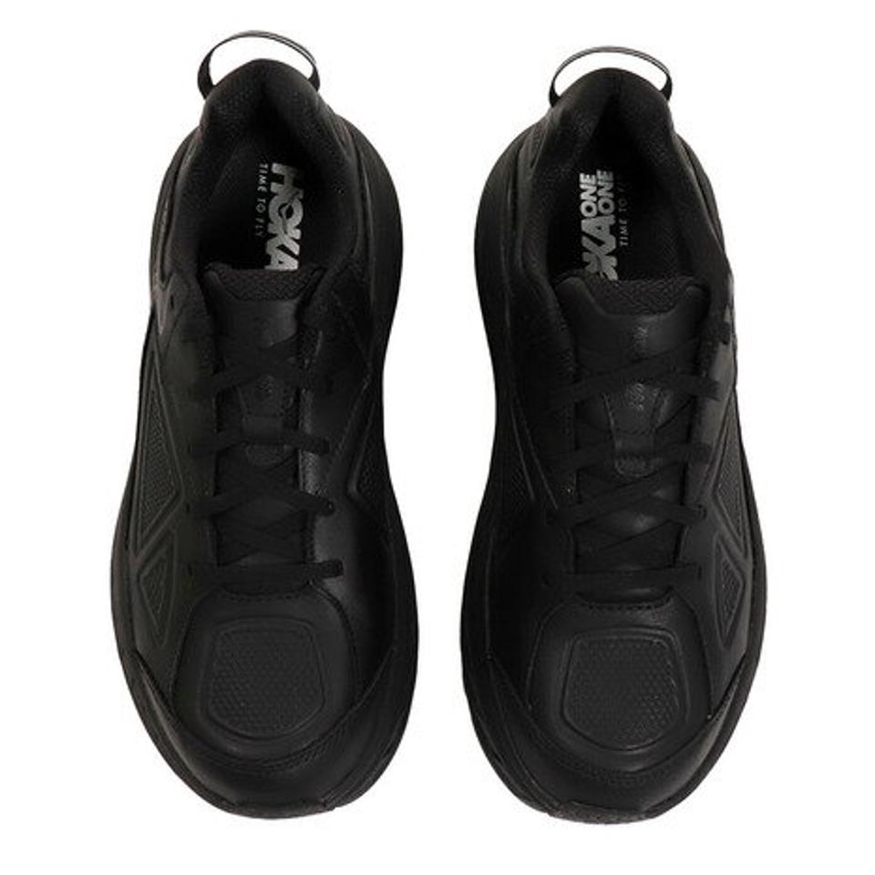ホカ（HOKA） レザー スニーカー ボンダイ (BONDI) レザー ワイド 1019752-BLK WIDE （メンズ）
