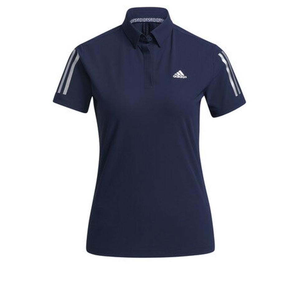 【5/15限定 エントリー＆3点以上ご購入でP最大10倍】アディダス（adidas） ゴルフウェア スリーブストライプス 半袖ストレッチボタンダウンシャツ 23300-GM3742 NV （レディース）