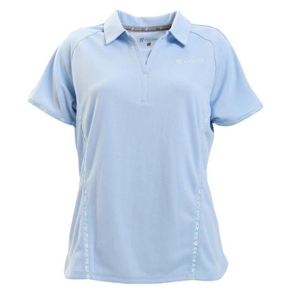 【5/15限定 エントリー＆3点以上ご購入でP最大10倍】【ポイント20倍】ウィッテム（HUITIEME） テニス プリンテッド 半袖ポロシャツ HU20S03LS733006LBLU 【吸汗速乾/UVカット】 （レディース）