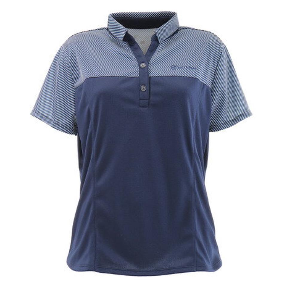 ウィッテム（HUITIEME）（レディース）テニス ストライプ 半袖ポロシャツ HU20S03LS733001NVY 【吸汗速乾/UVカット】