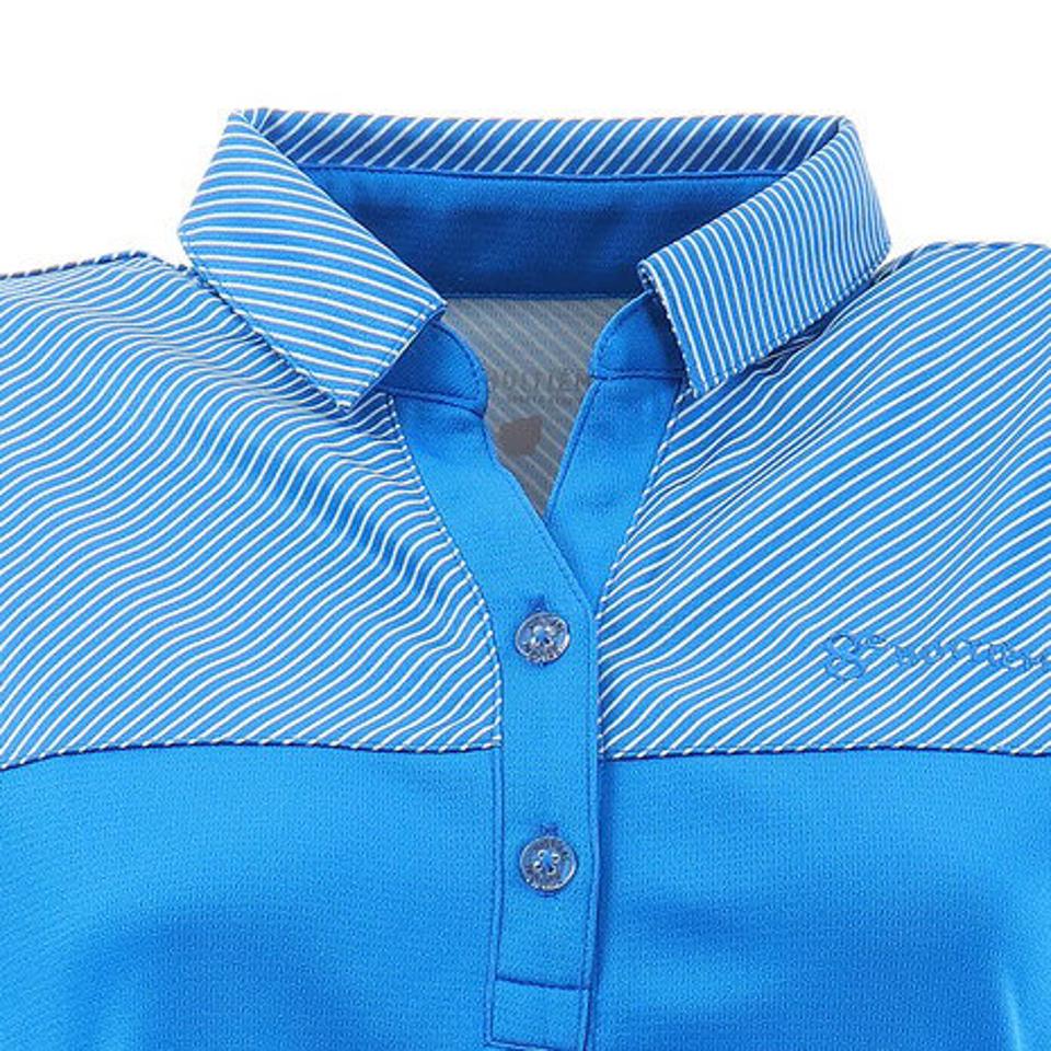 【10％OFFクーポン! 23日迄】ウィッテム（HUITIEME）（レディース） テニス ストライプ 半袖ポロシャツ HU20S03LS733001 【吸汗速乾/UVカット】