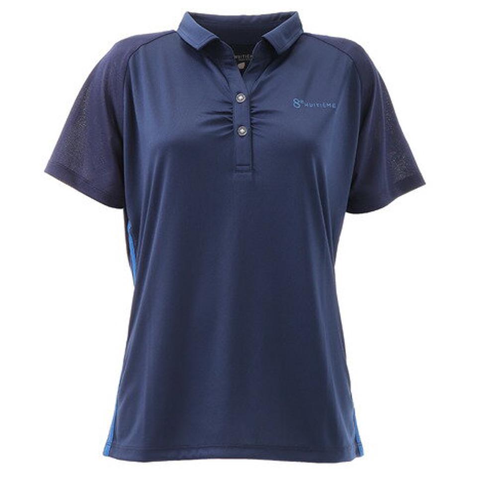 【7/17 9:59までエントリーでP5倍！】ウィッテム（HUITIEME）（レディース）テニス 半袖ポロシャツ HU20S03LS733011NVY 【吸汗速乾/UVカット】