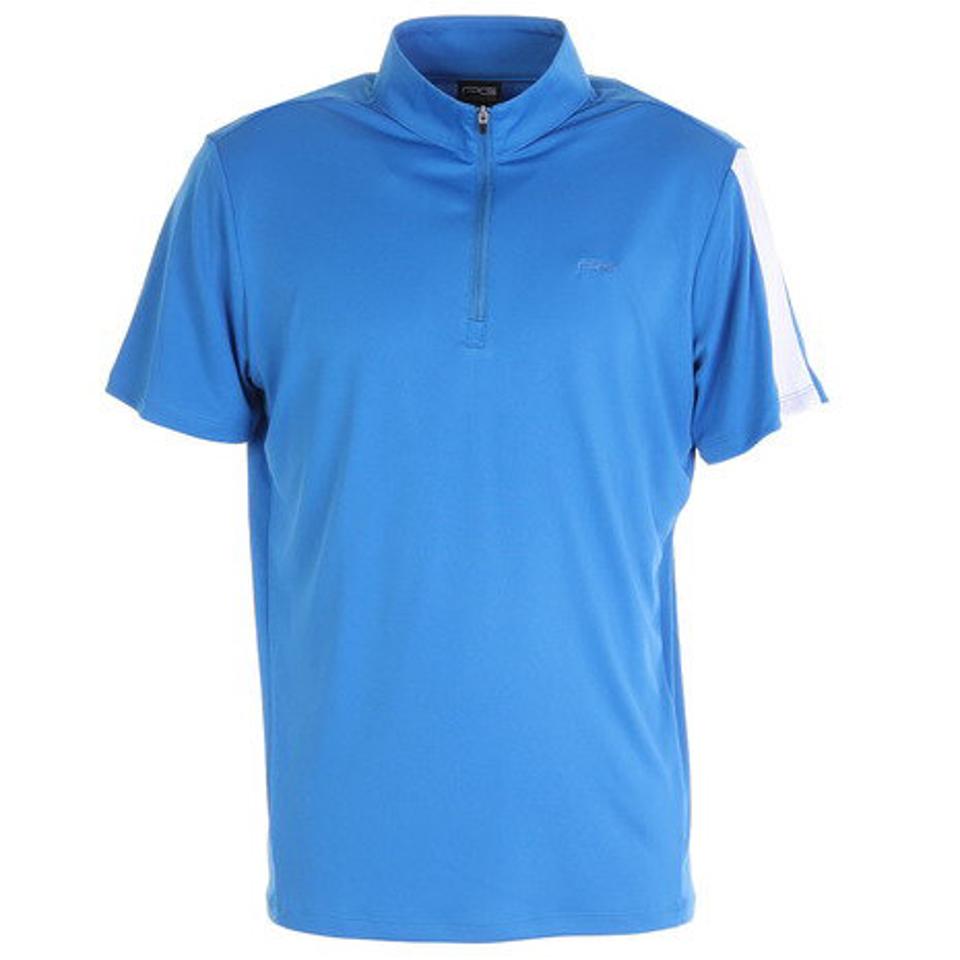 パフォーマンスギア（PG）（メンズ）ゴルフウェア 半袖 吸汗 速乾 接触冷感 ハーフジップポロシャツ 403PG21EG0003-BLU