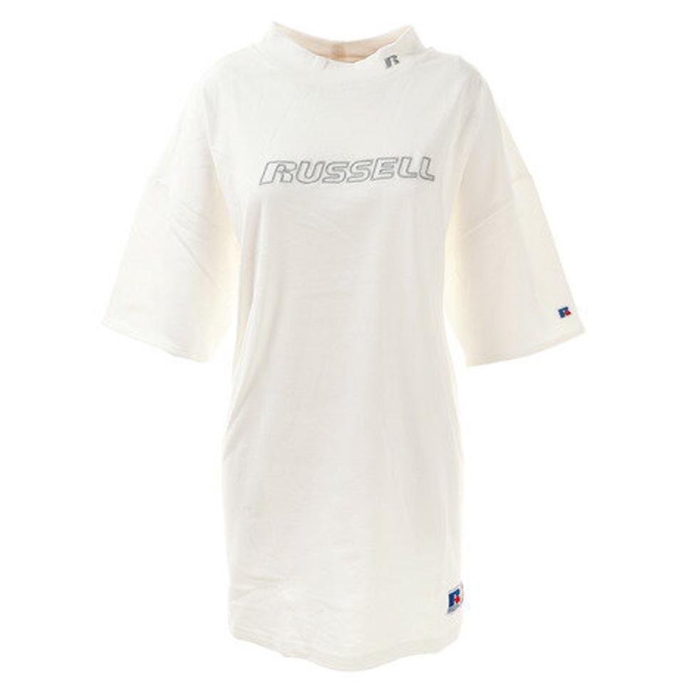 ラッセル（RUSSELL） Tシャツ レディース 半袖 ロング丈 ハイネック チュニック RBL20S1001 WHT ホワイト 白 （レディース）