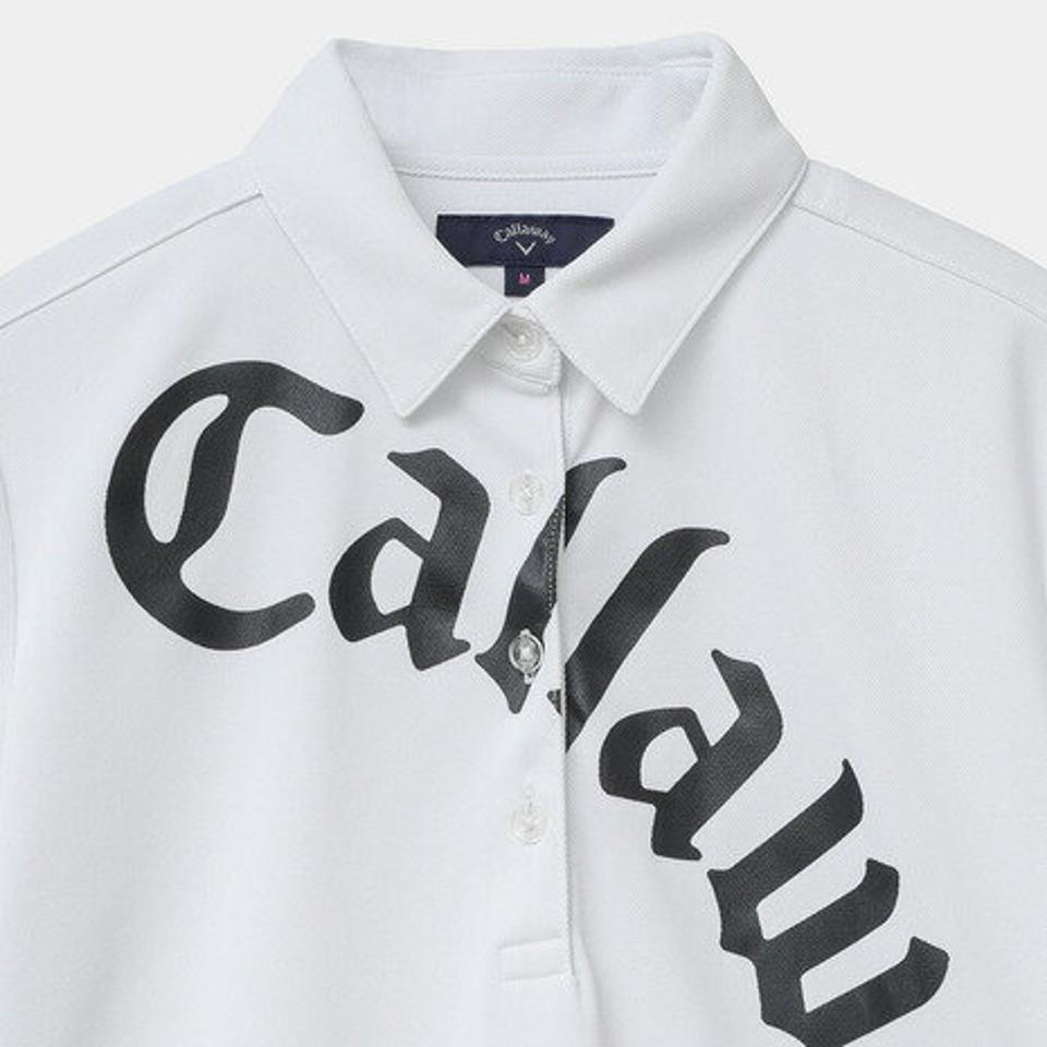 キャロウェイ(CALLAWAY) ゴルフウェア 吸汗速乾 UVカット 高通気で涼しい♪ ロゴプリント ウインドセンサーカノコ 半袖ポロシャツ C22134212-1030 (レディース)