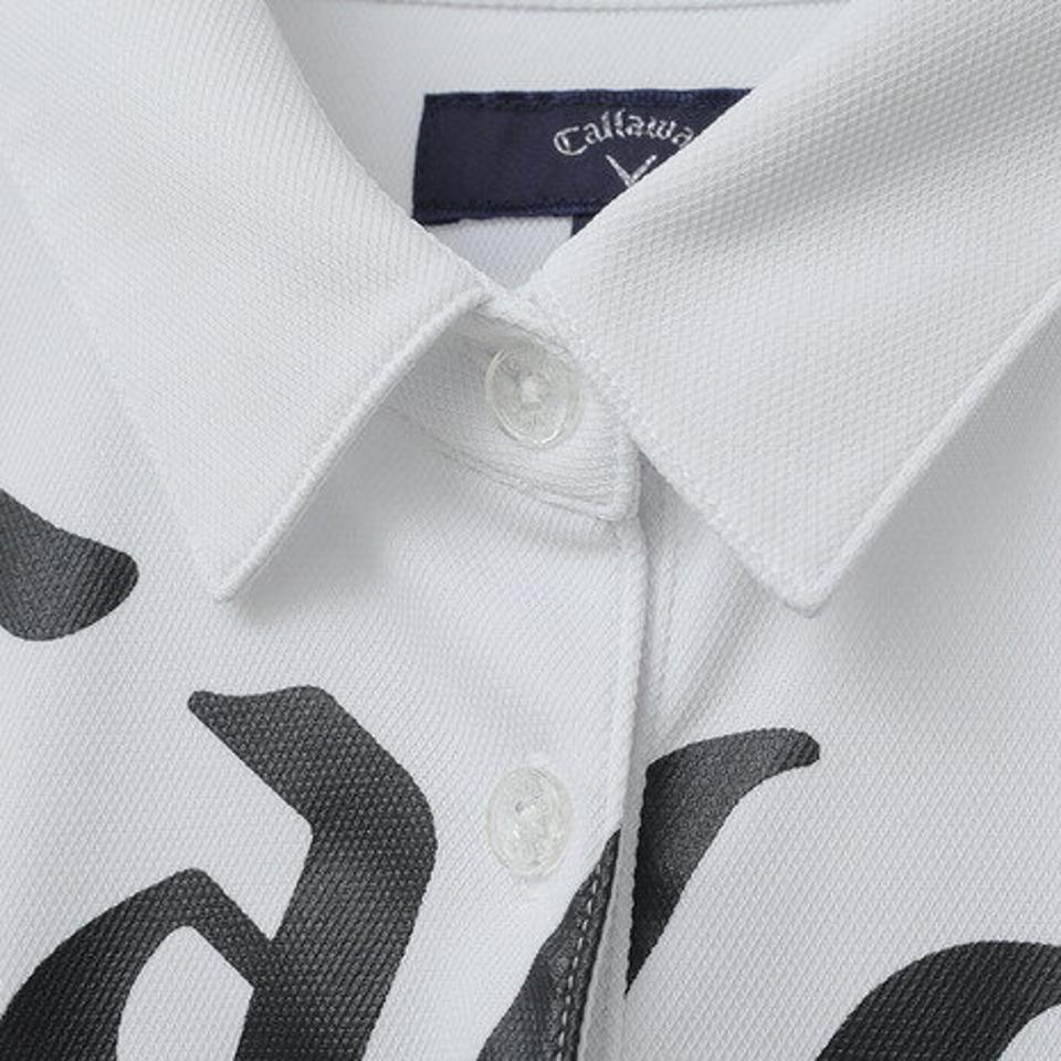 キャロウェイ(CALLAWAY) ゴルフウェア 吸汗速乾 UVカット 高通気で涼しい♪ ロゴプリント ウインドセンサーカノコ 半袖ポロシャツ C22134212-1030 (レディース)