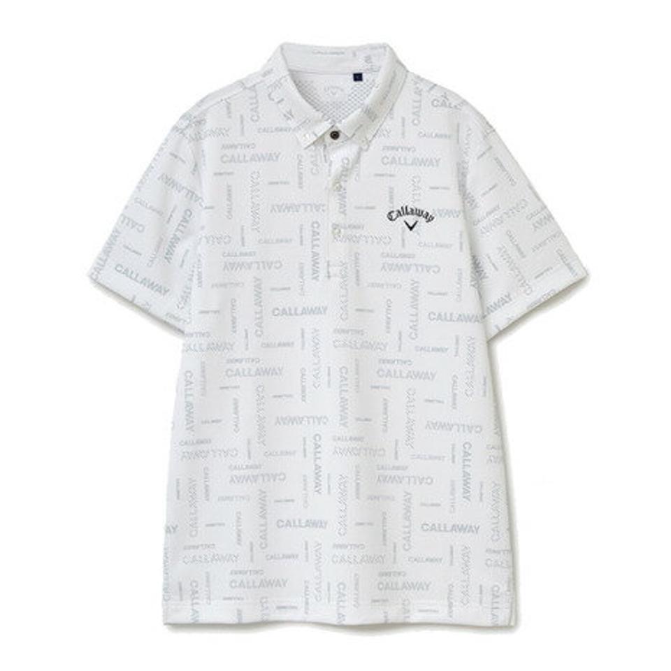 キャロウェイ（CALLAWAY） ゴルフウェア 吸汗速乾 UVカット 高通気 タイポグラフィ プリントカノコ 半袖ポロシャツ C22134107-1030 （メンズ）