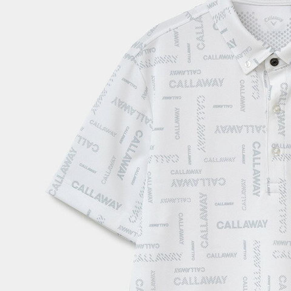 キャロウェイ（CALLAWAY） ゴルフウェア 吸汗速乾 UVカット 高通気 タイポグラフィ プリントカノコ 半袖ポロシャツ C22134107-1030 （メンズ）