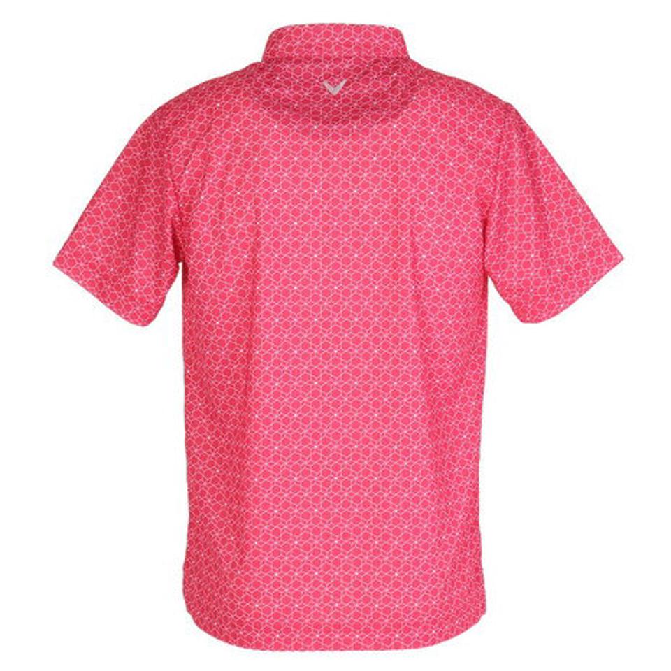 キャロウェイ（CALLAWAY） ゴルフウェア 幾何学フラワープリント鹿の子ボタンダウン半袖シャツ C22134105 （メンズ）