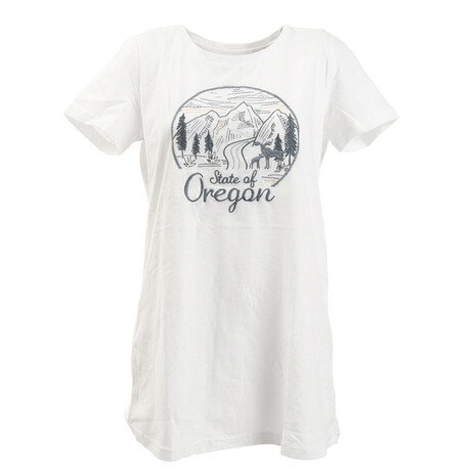 エルケクス（ELKEX） Tシャツ レディース 半袖 ロング丈 EMBROIDERY チュニック 882EK0UK3232WHT ホワイト 白 （レディース）