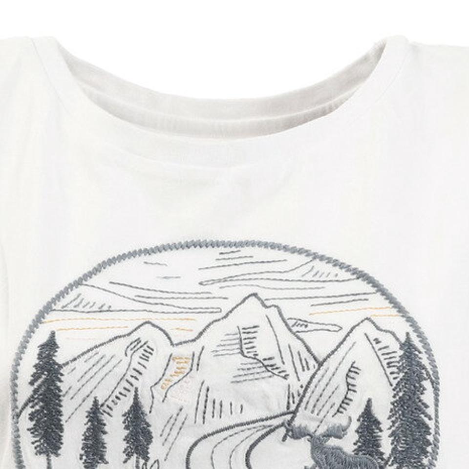 エルケクス（ELKEX） Tシャツ レディース 半袖 ロング丈 EMBROIDERY チュニック 882EK0UK3232WHT ホワイト 白 （レディース）