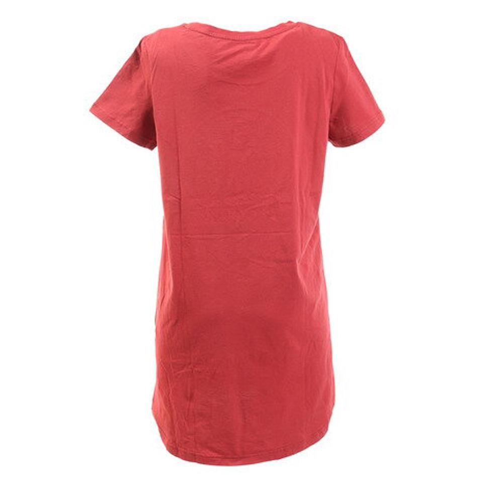 【5/15限定 エントリー＆3点以上ご購入でP最大10倍】エルケクス（ELKEX） Tシャツ レディース 半袖 ロング丈 EMBROIDERY チュニック 882EK0UK3232RED レッド 赤 （レディース）