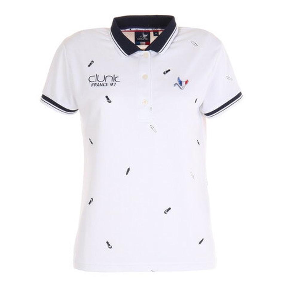 クランク（CLUNK）（レディース）ゴルフウェア 軽量ビーサン柄ポロシャツ CL5KUG02 WHT