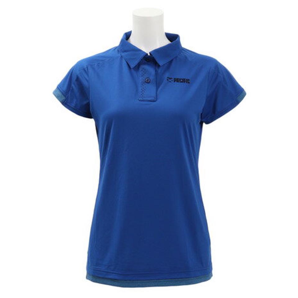 パシフィック（PACIFIC） テニス ドライプラス CAゲームポロボーダー PT19SW414 BLU （レディース）