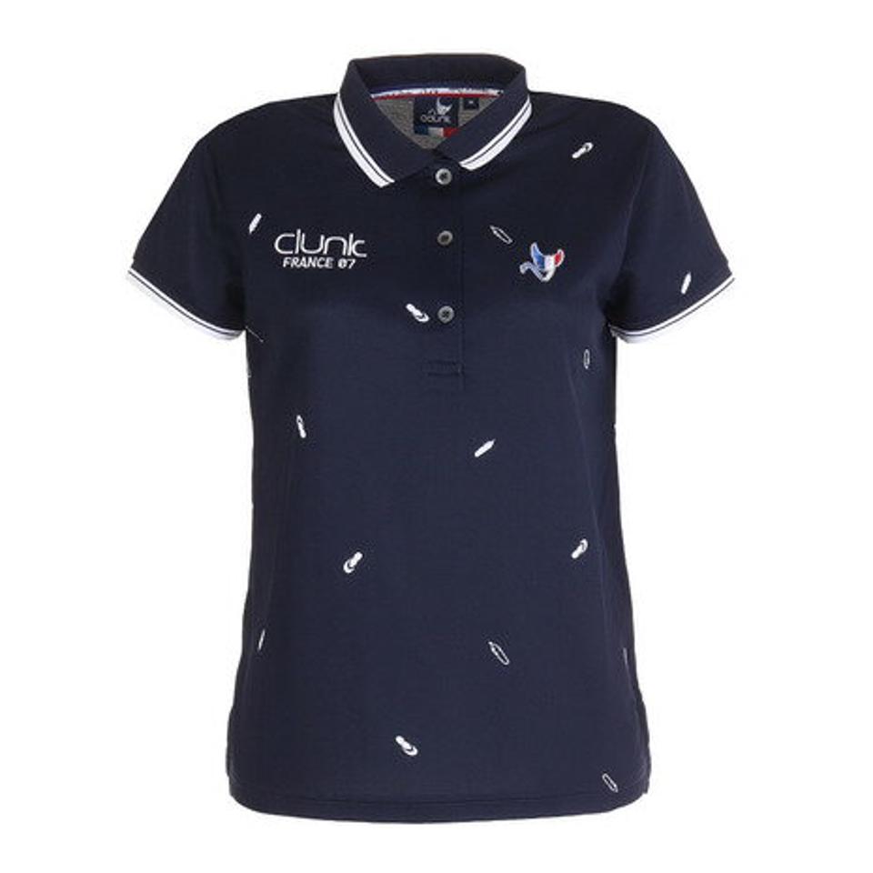 【スポーツデー エントリーでP5倍！4/3 9:59迄】クランク（CLUNK）（レディース）ゴルフウェア 軽量ビーサン柄ポロシャツ CL5KUG02 NVY